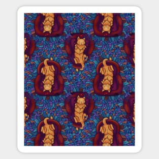 Cute Couch Potato Cat Pattern Sticker